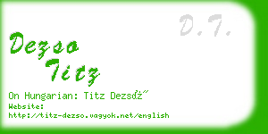 dezso titz business card